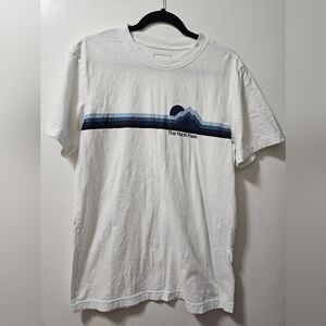 The North Face White Tee with Blue Mountain Graphic